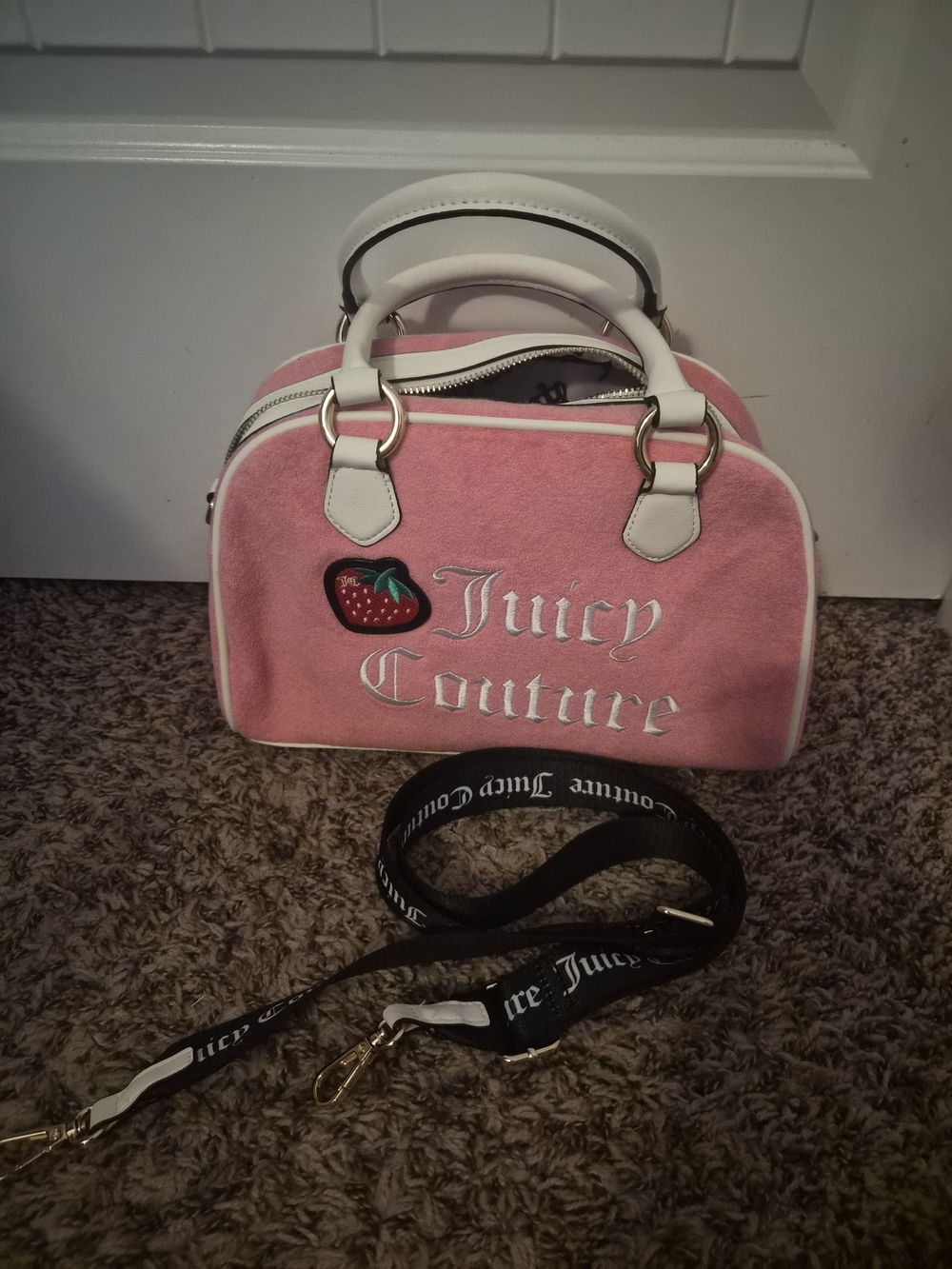 Juicy Couture Pink Strawberry Logo Satchel